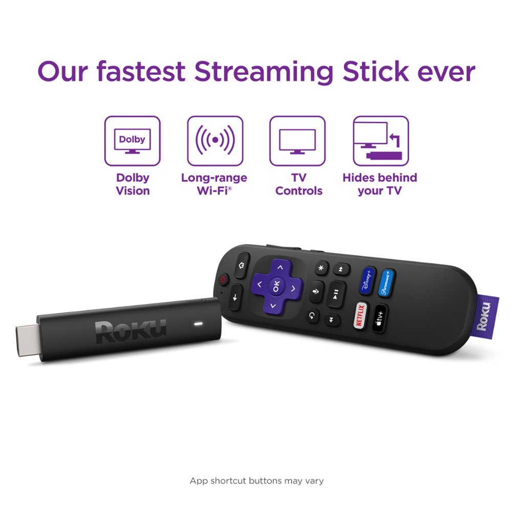 Roku Streaming Stick 4K | Streaming Device with Voice Remote and Long-Range Wi-Fi - Black