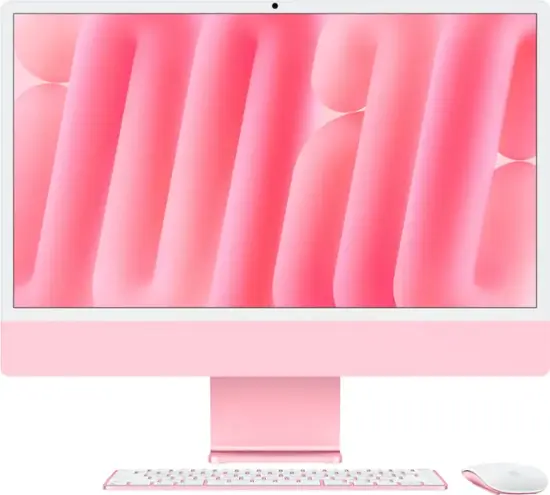 Apple - iMac 24-inch All-in-One - M4 chip - Built for Apple Intelligence - 10 Core CPU - 10 Core GPU - 24GB Memory - 512GB SSD - Pink