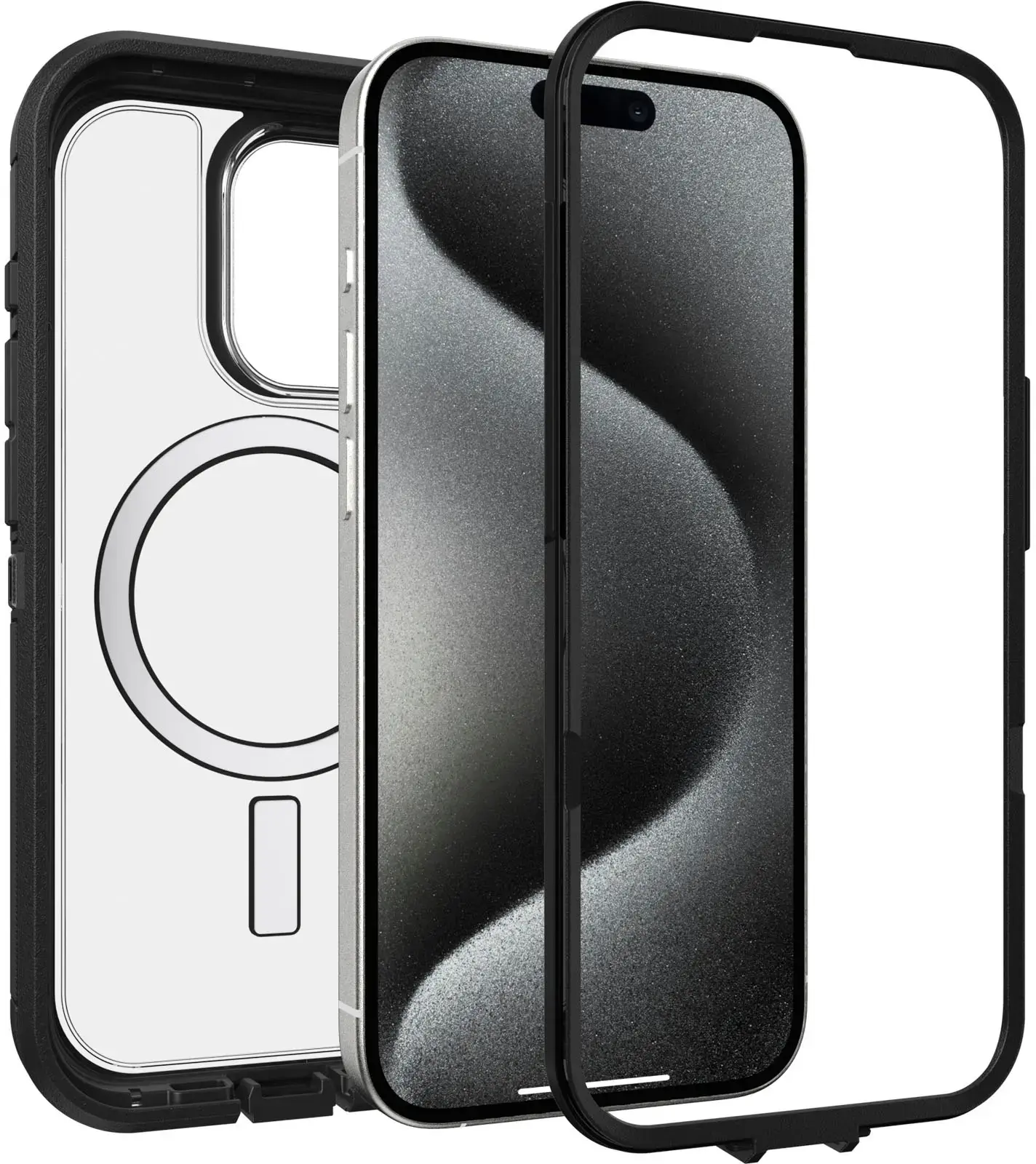 OtterBox - Defender Series Pro XT Hard Shell for MagSafe for Apple iPhone 15 Pro - Dark Side