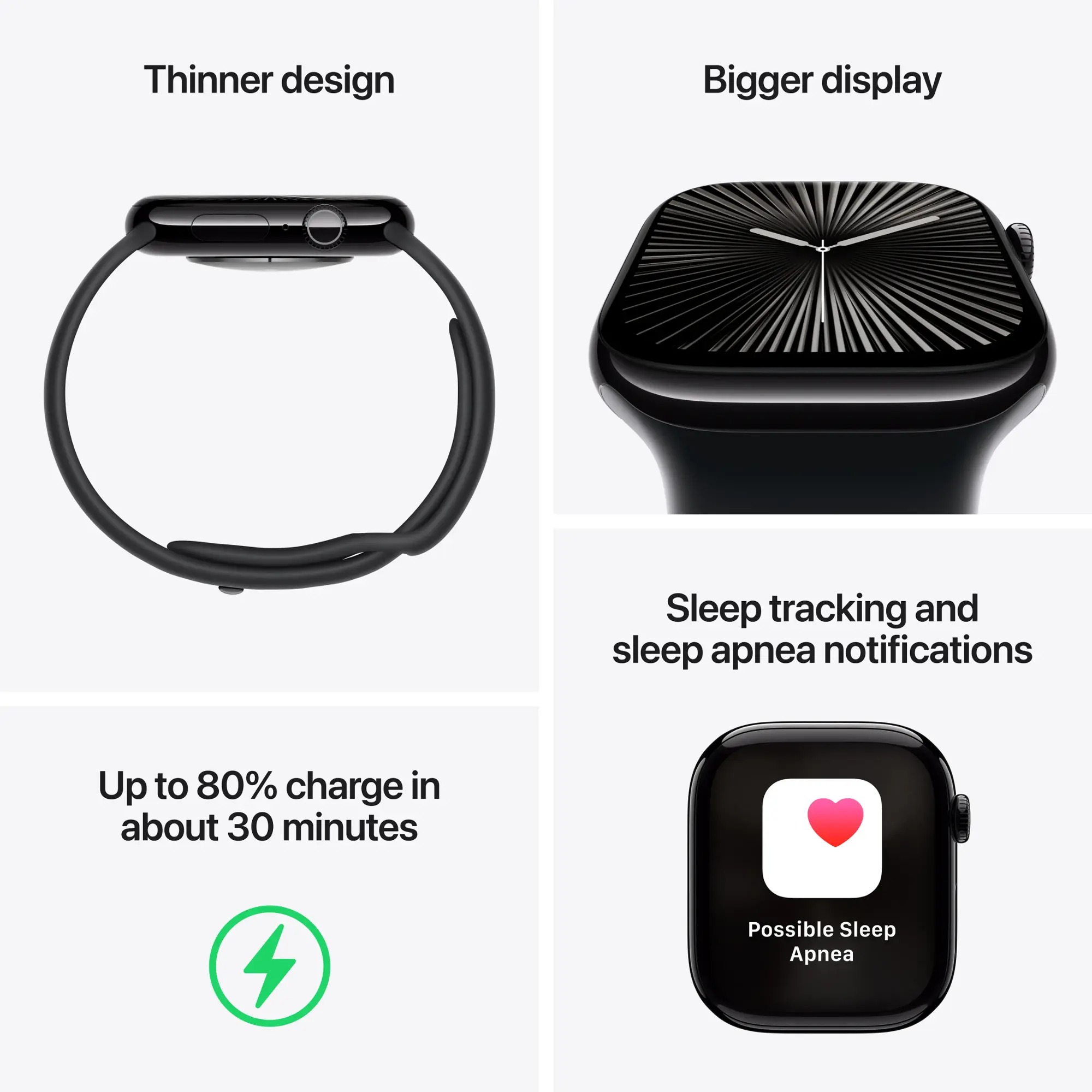 Apple Watch Series 10 (GPS) 46mm Aluminum Case with Ink Sport Loop - Jet Black - (2024)