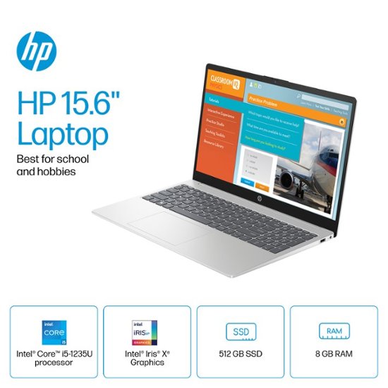 HP - 15.6" Touch-Screen Laptop - Intel Core i5 - 8GB Memory - 512GB SSD - Natural Silver-15.6 inches-Intel 12th Generation Core i5-8 GB Memory-512 GB-Natural Silver