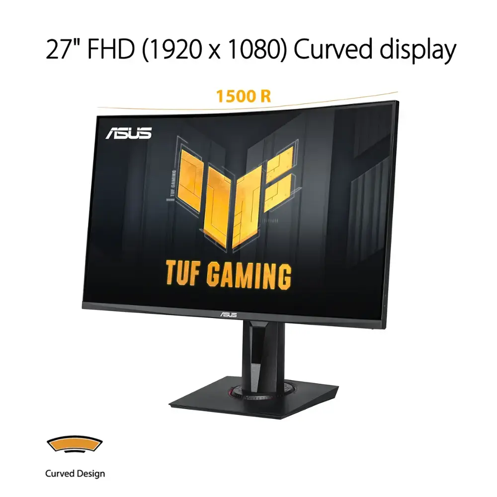 ASUS - TUF Gaming 27" Curved FHD 240Hz 1ms FreeSync Premium Gaming Monitor w/ HDR and Height Adjust (DisplayPort, HDMI) - Black