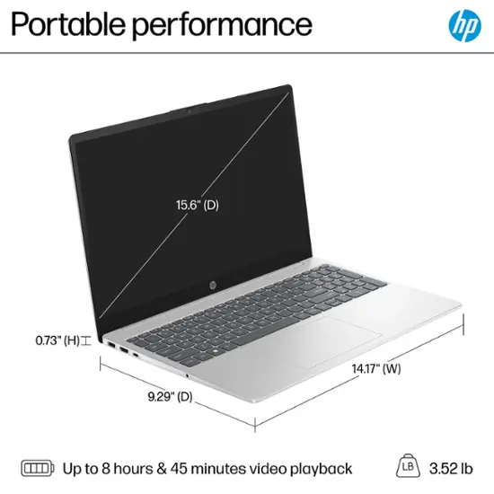 HP - 15.6" Touch-Screen Laptop - Intel Core i5 - 8GB Memory - 512GB SSD - Natural Silver-15.6 inches-Intel 12th Generation Core i5-8 GB Memory-512 GB-Natural Silver