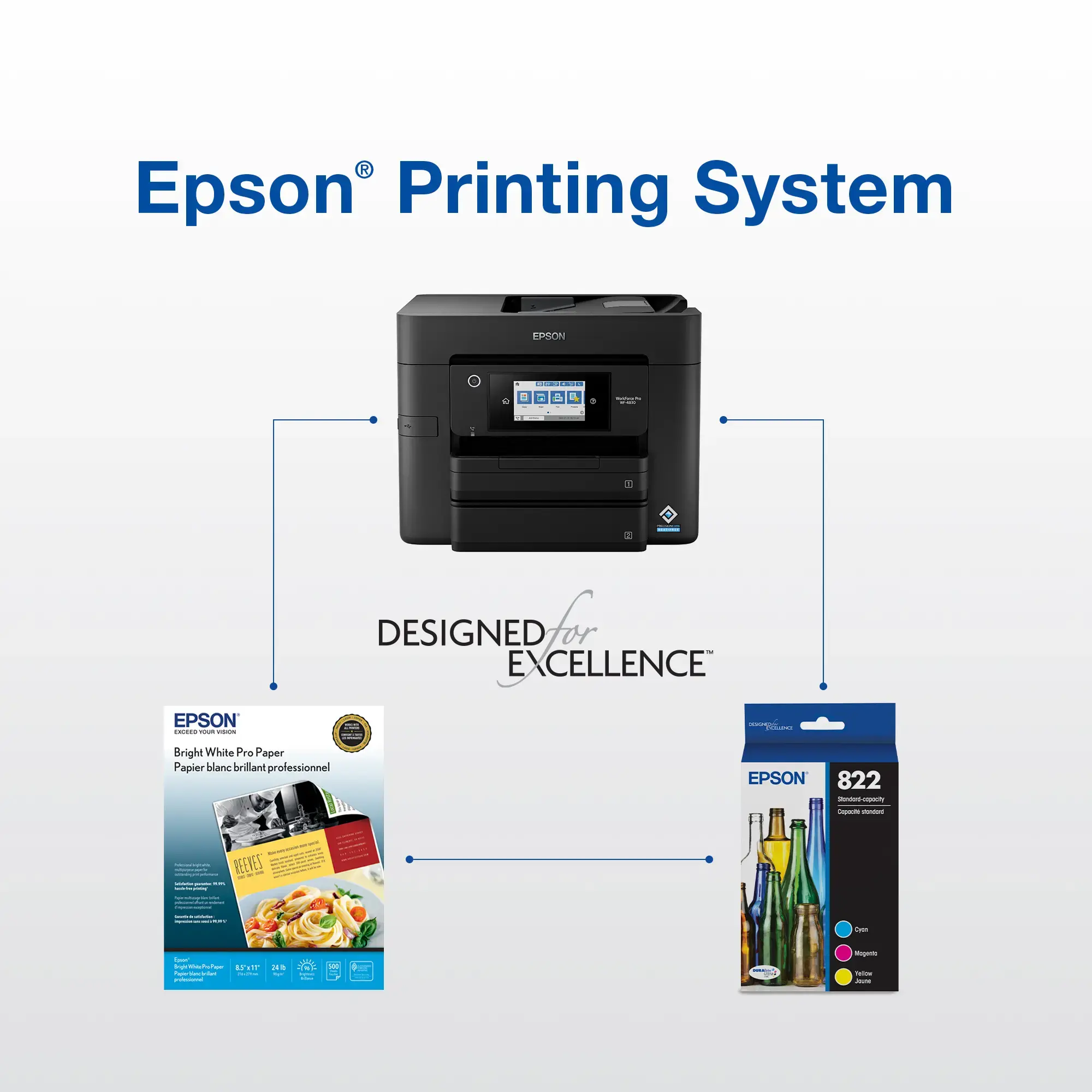 Epson - T822 3 - Pack Standard Capacity Multi Ink Cartridges - Multicolor