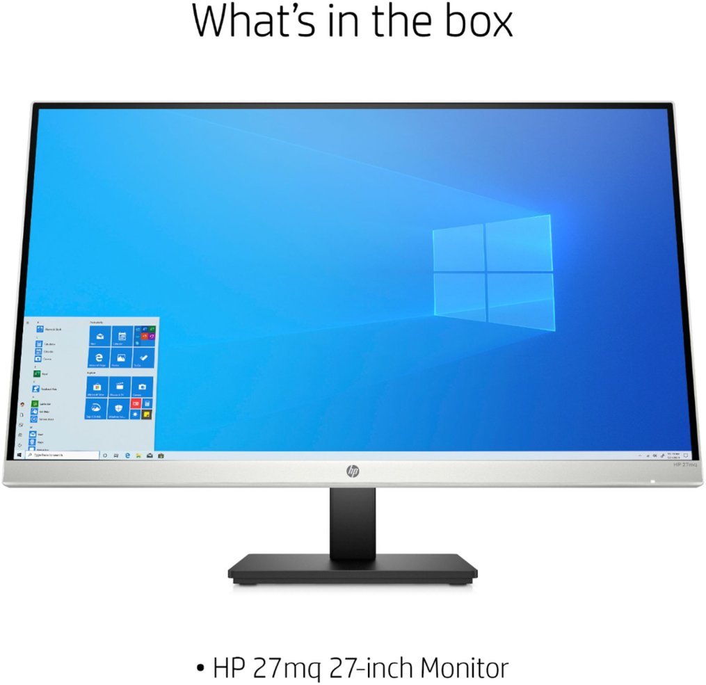 HP - 27" IPS LED QHD Monitor with Adjustable Height (HDMI, VGA) - Silver & Black-Silver & Black
