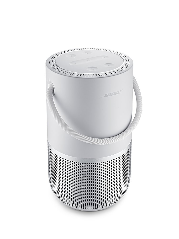 Bose - Portable Smart Speaker with built-in WiFi, Bluetooth, Google Assistant and Alexa Voice Control - Luxe Silver-Luxe Silver