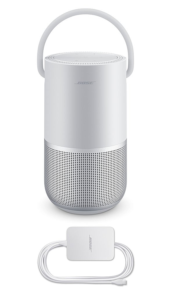 Bose - Portable Smart Speaker with built-in WiFi, Bluetooth, Google Assistant and Alexa Voice Control - Luxe Silver-Luxe Silver