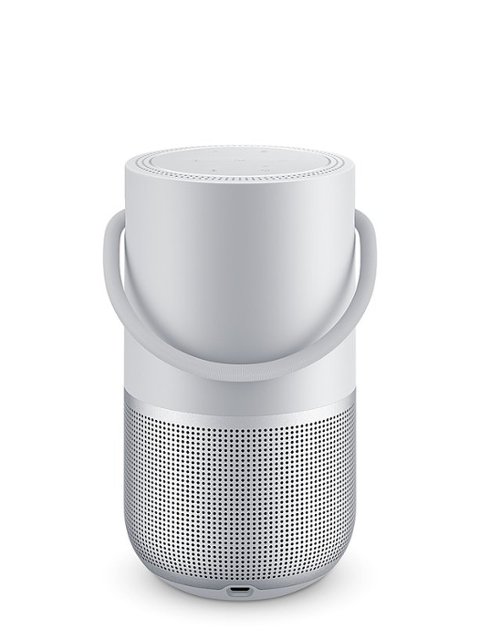 Bose - Portable Smart Speaker with built-in WiFi, Bluetooth, Google Assistant and Alexa Voice Control - Luxe Silver-Luxe Silver