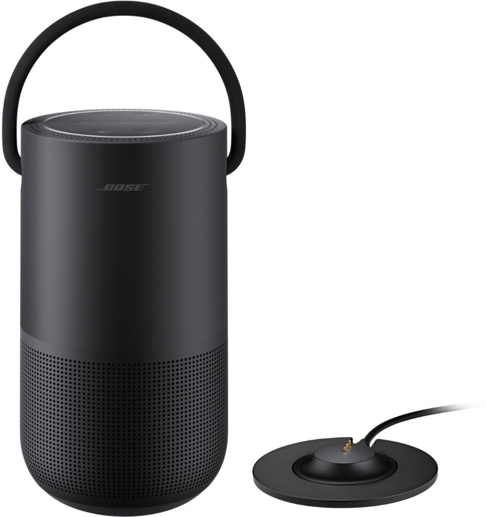 Bose - Portable Smart Speaker with built-in WiFi, Bluetooth, Google Assistant and Alexa Voice Control - Triple Black-Triple Black