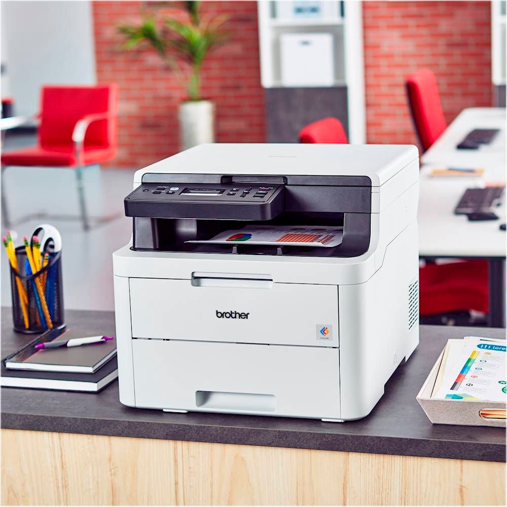 Brother - HL-L3290CDW Wireless Color All-In-One Laser Printer - White-White