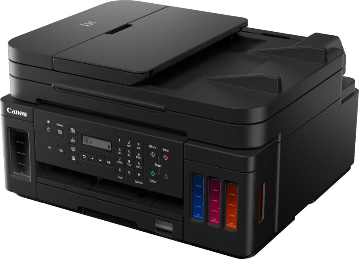 Canon - PIXMA Mega Tank G7020 Wireless All-In-One Inkjet Printer with Fax - Black-Black