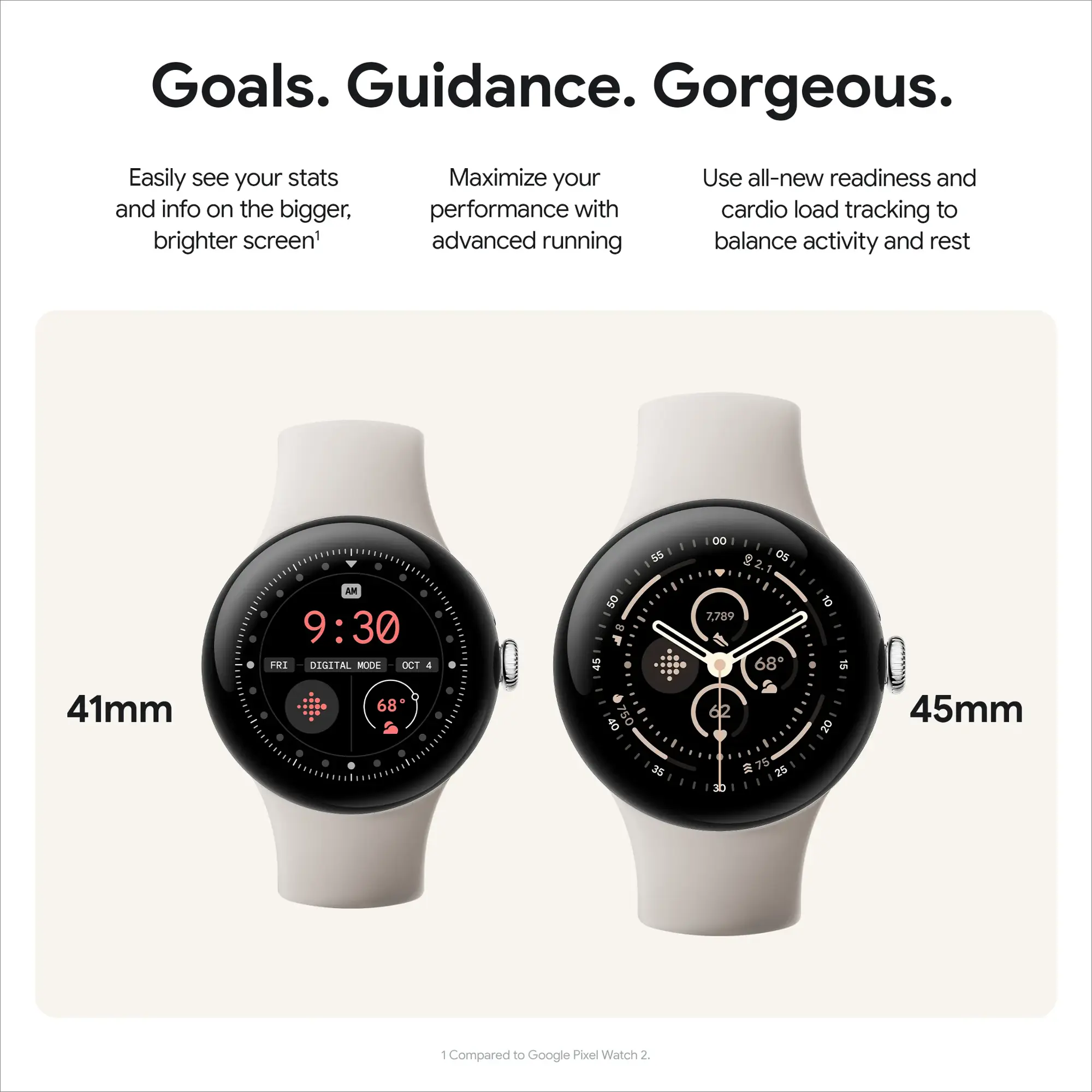 Google - Pixel Watch 3 (45mm) Smartwatch with Hazel Band - LTE - Matte Hazel