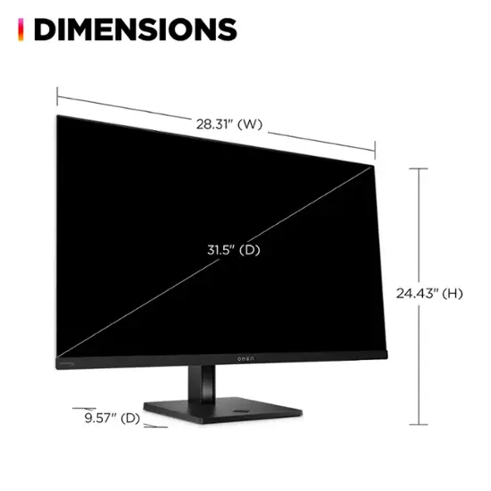 HP OMEN - Transcend 31.5" QD-OLED 4K UHD 240Hz G-SYNC Compatible Gaming Monitor with Adjustable Height - Black/White-31.5 inches-Black/White