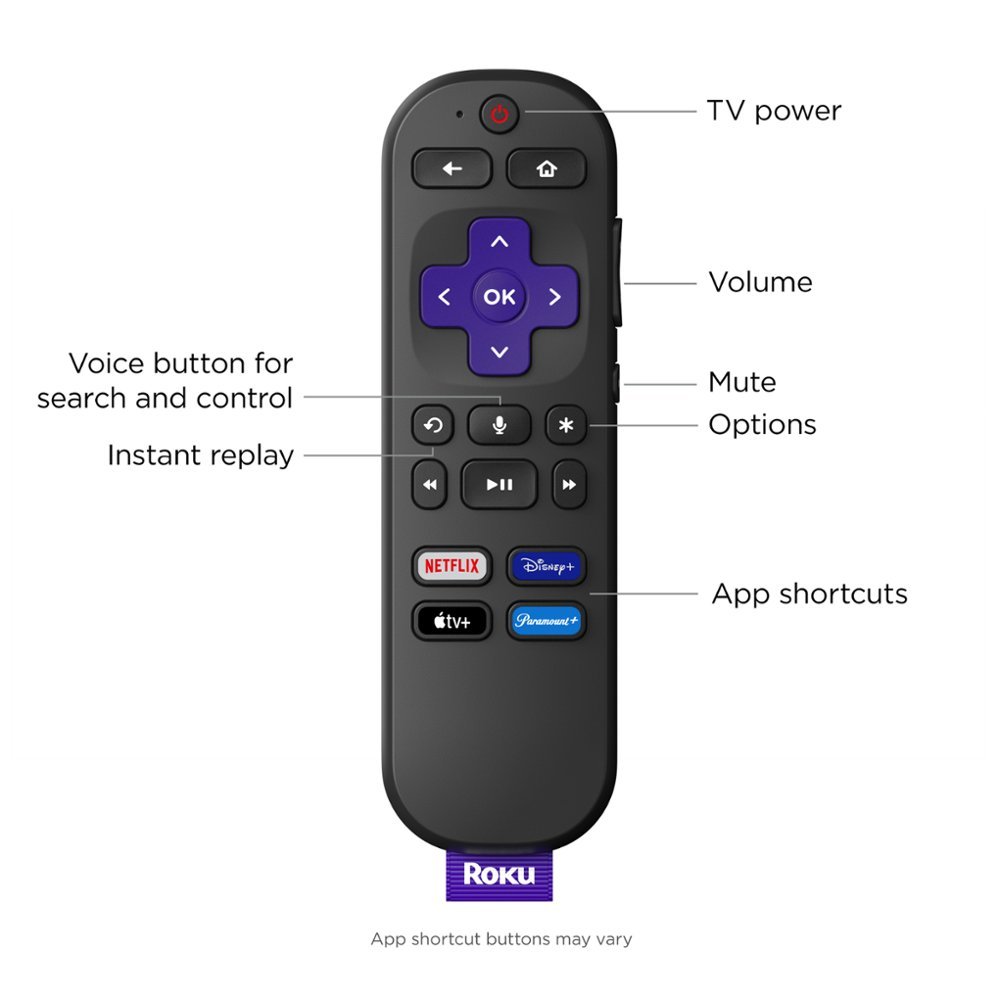 Roku Express 4K+ | Streaming Player HD/4K/HDR with Roku Voice Remote with TV Controls, includes Premium HDMI Cable - Black-Black