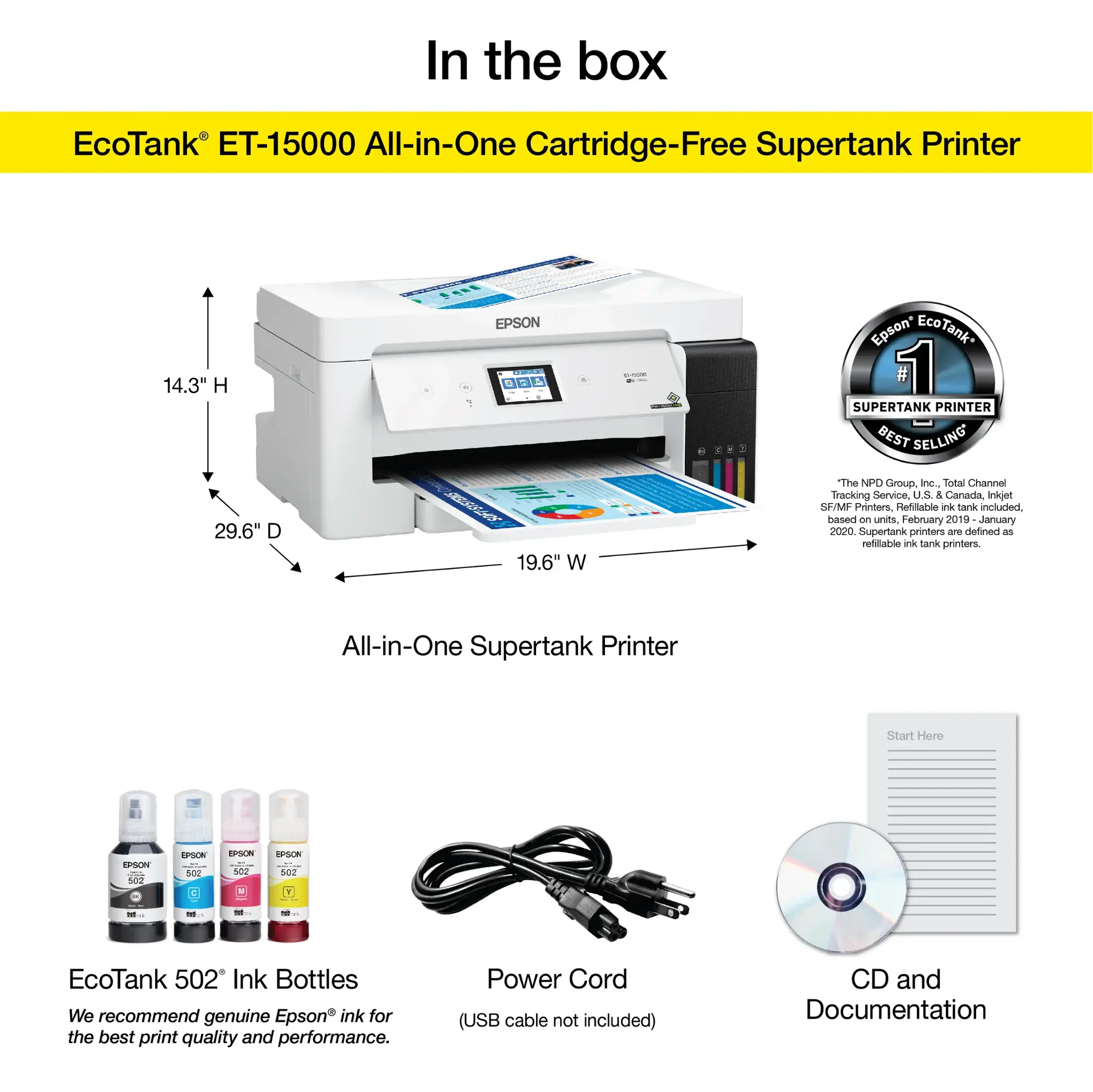 Epson - EcoTank ET-15000 Wireless All-In-One Inkjet Printer - White