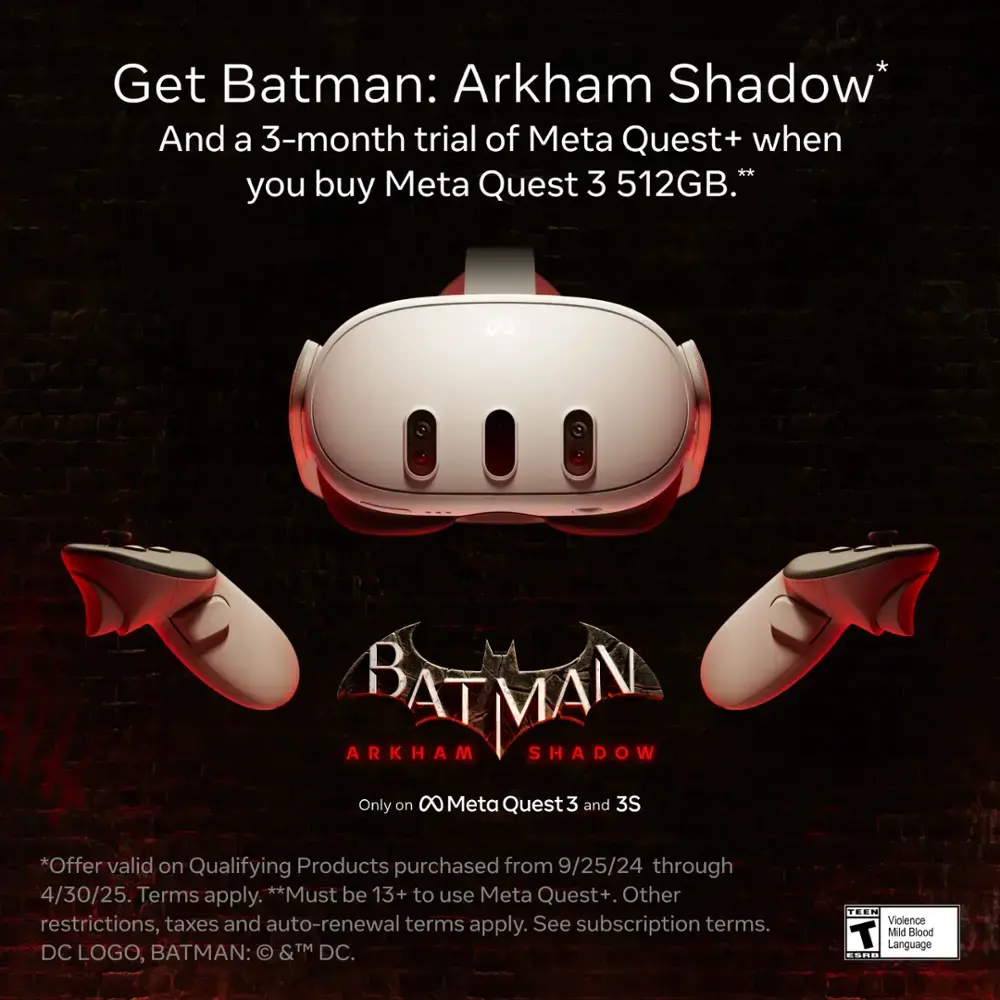 Meta Quest 3 512GB — The Most Powerful Quest — Ultimate Mixed Reality Experiences — Get Batman: Arkham Shadow - White