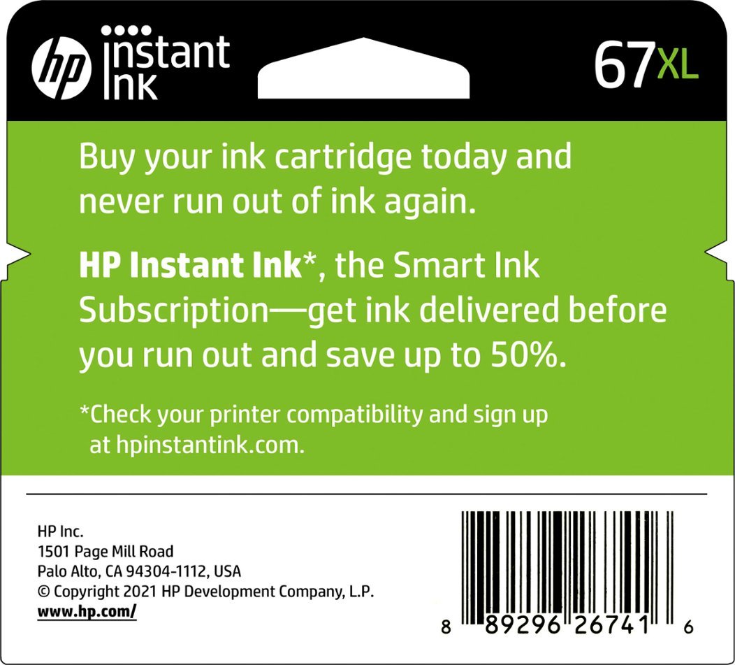 HP - 67XL High-Yield Ink Cartridge - Black-Black