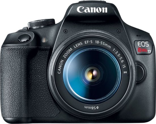 Canon - EOS Rebel T7 DSLR Video Camera with 18-55mm Lens - Black-Black
