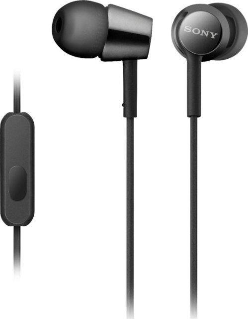 Sony - EX155AP EX Series Wired In-Ear Headphones - Black-Black