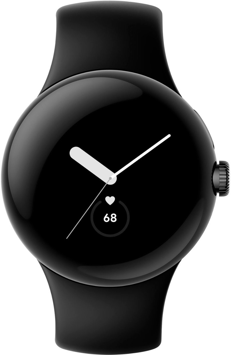 Google - Pixel Watch Smartwatch 41mm with Obsidian Active Band Wifi/BT - Black Stainless Steel-Black Stainless Steel