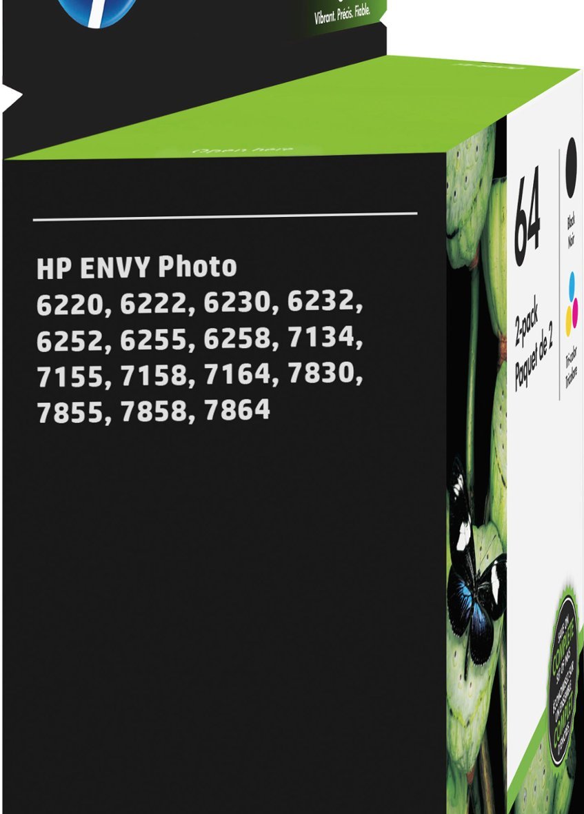 HP - 64 2-Pack Standard Capacity Ink Cartridges - Black & Tri-Color-Black & Tri-Color