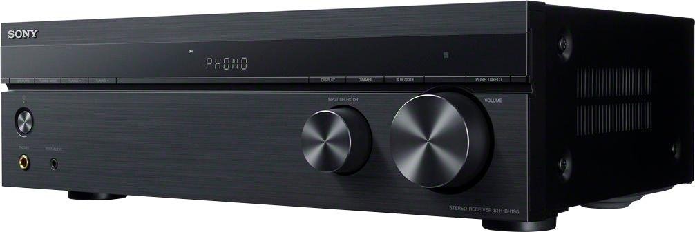 Sony - STRDH190- 2-Ch. Stereo Receiver with Bluetooth & Phono Input for Turntables - Black-Black