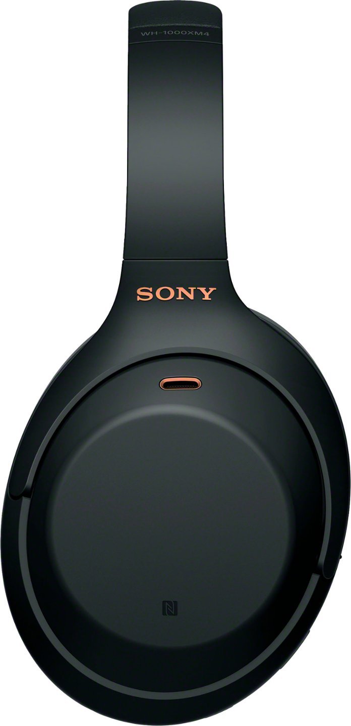 Sony - WH1000XM4 Wireless Noise-Cancelling Over-the-Ear Headphones - Black-Black