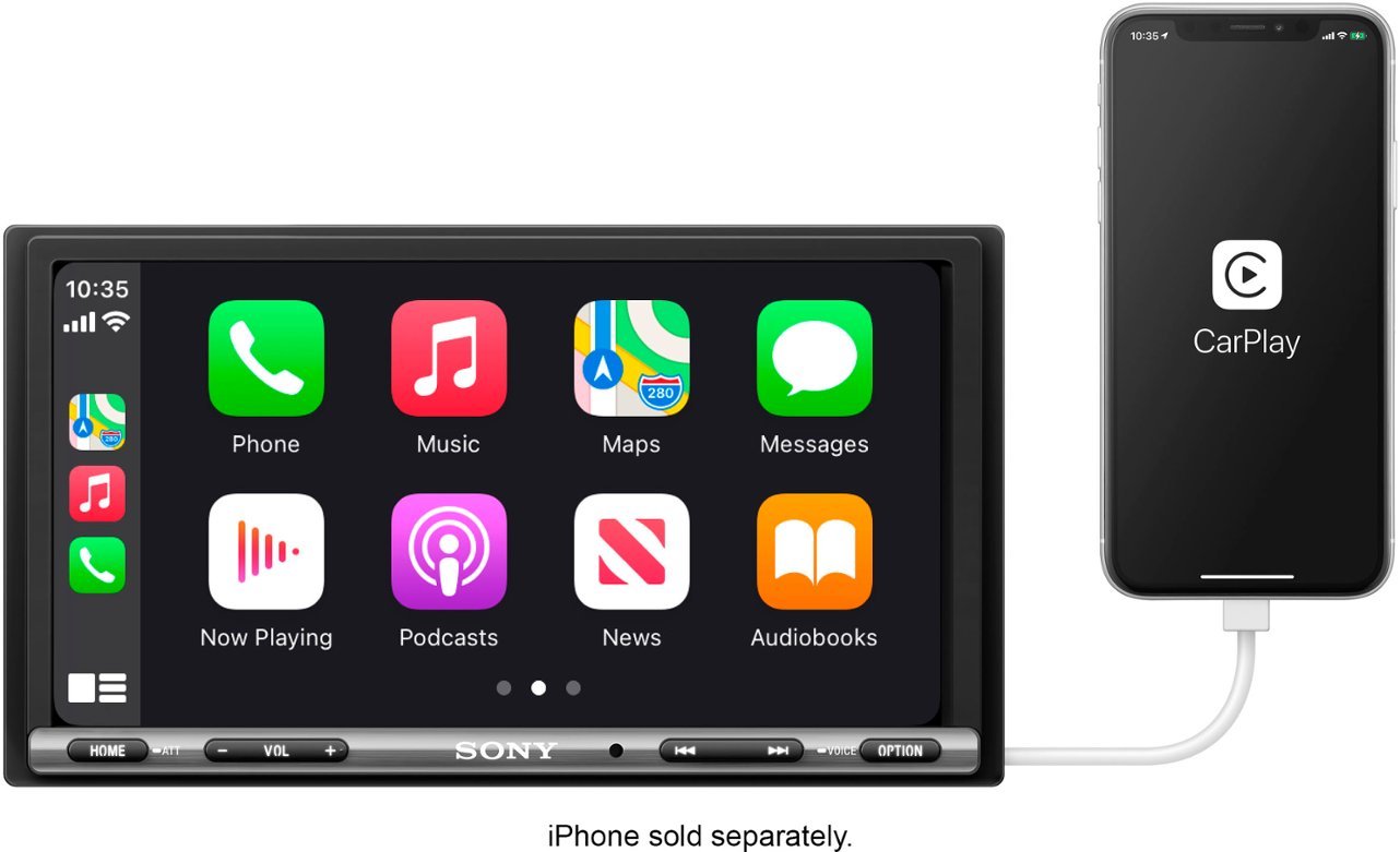 Sony - 6.95" Android Auto and Apple CarPlay Bluetooth Digital Media Receiver - Black-Black