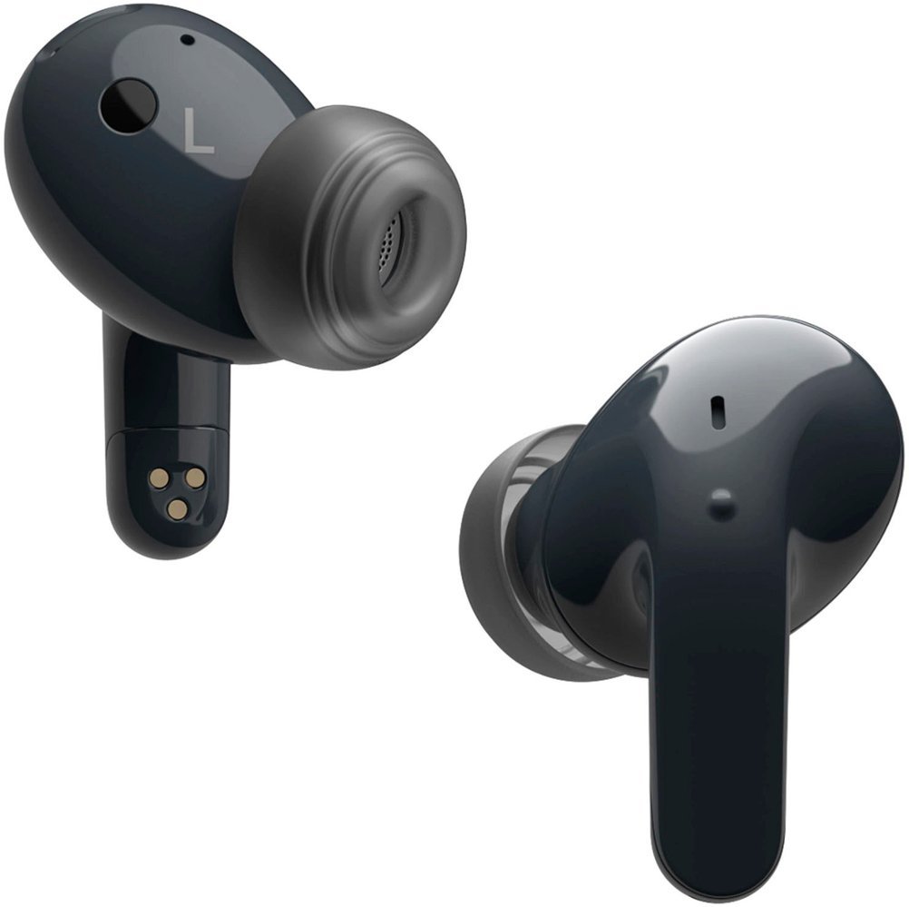 LG - TONE Free T90Q True Wireless Noise Cancelling In-Ear Earbuds - Black-Black