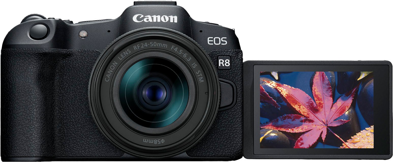 Canon - EOS R8 4K Video Mirrorless Camera with RF 24-50mm f/4.5-6.3 IS STM Lens - Black-Black