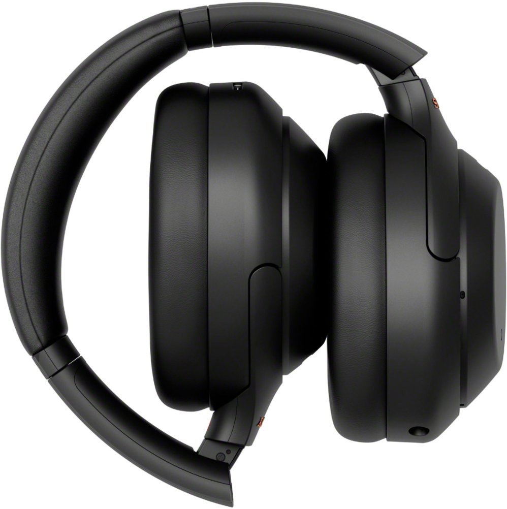 Sony - WH1000XM4 Wireless Noise-Cancelling Over-the-Ear Headphones - Black-Black