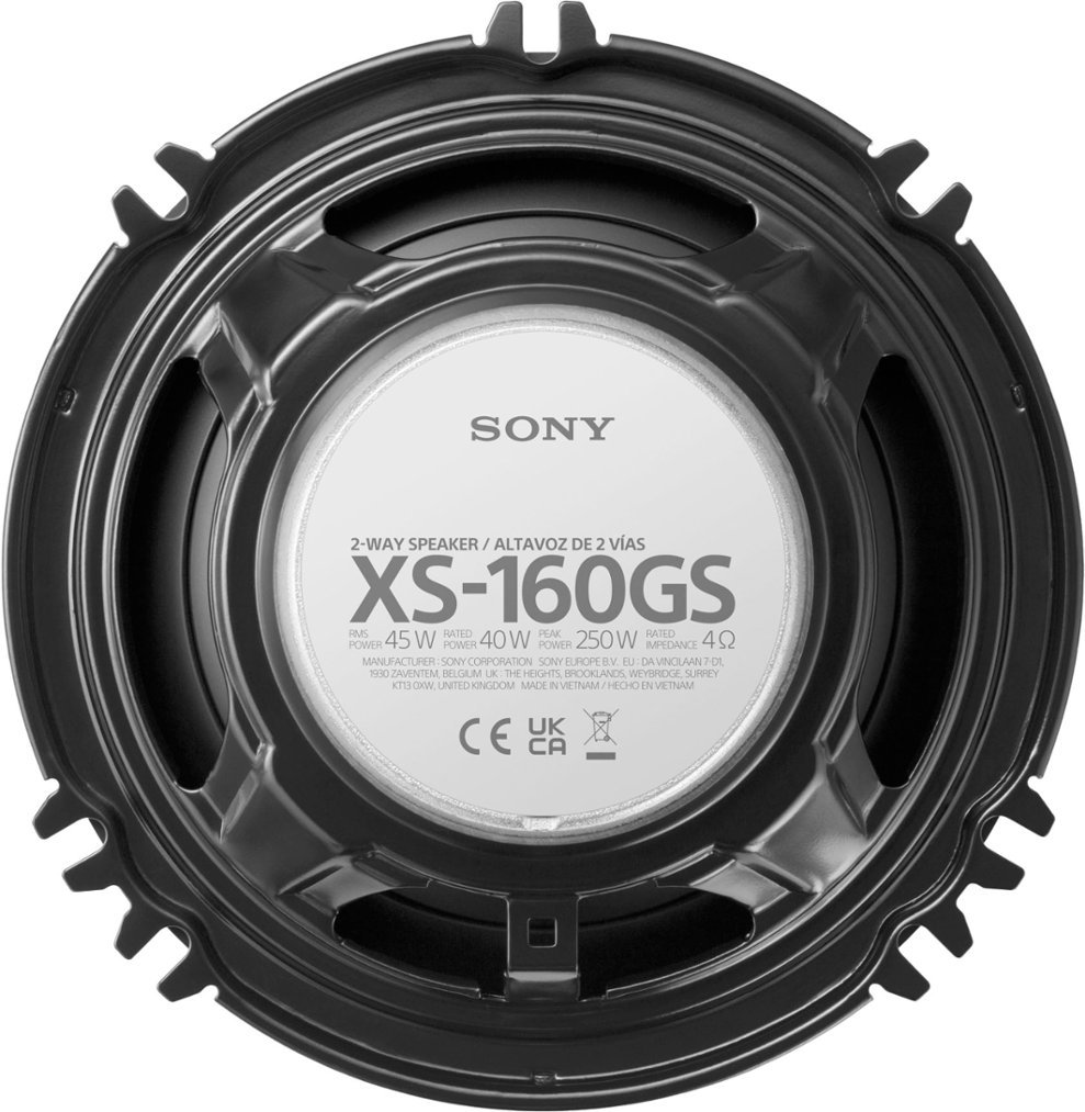 Sony - 6.5" 2-way Coaxial Speakers (Pair) - Black-Black