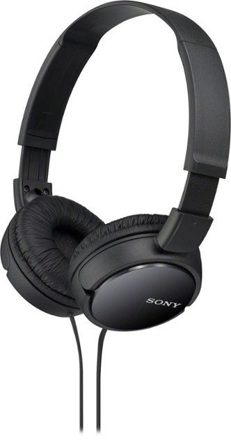 Sony - ZX Series Wired On-Ear Headphones - Black-Black