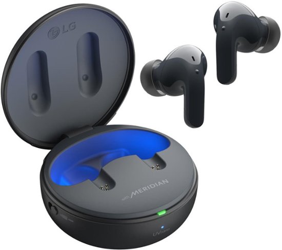LG - TONE Free T90Q True Wireless Noise Cancelling In-Ear Earbuds - Black-Black