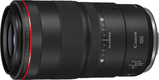 Canon - RF100mm F2.8 L MACRO IS USM Telephoto Lens for EOS R-Series Cameras - Black-Black