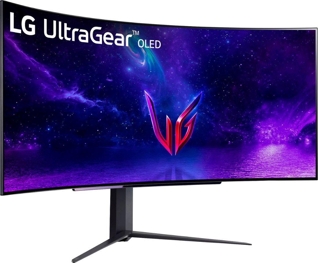 LG - UltraGear 45” OLED Curved WQHD 240Hz 0.03ms FreeSync and NVIDIA G-Sync Compatible Gaming Monitor with HDR10 - Black-Black