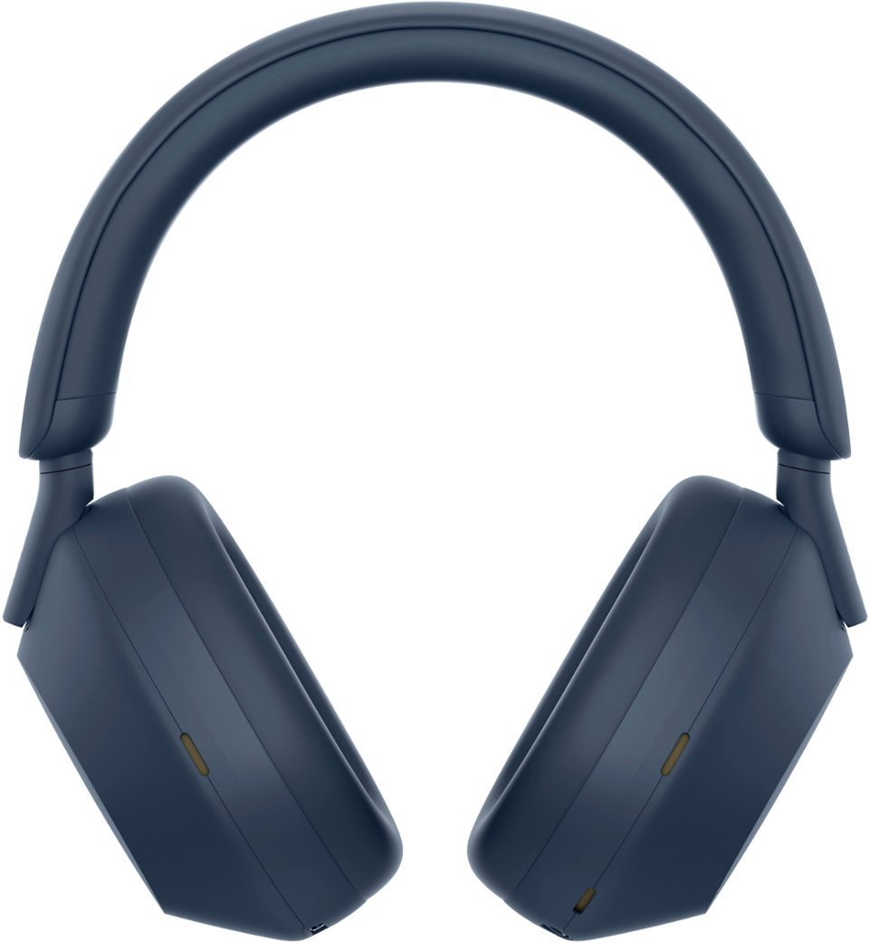 Sony - WH1000XM5 Wireless Noise-Canceling Over-the-Ear Headphones - Blue-Blue