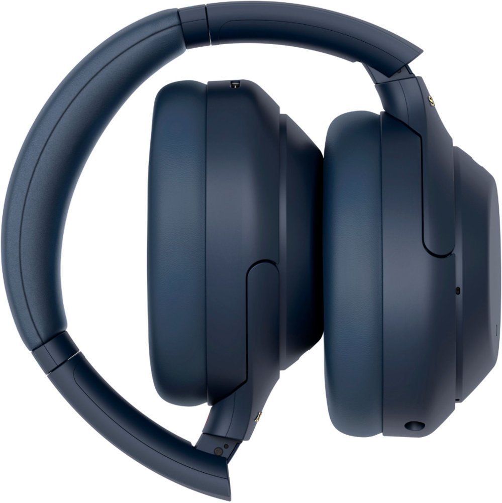 Sony - WH1000XM4 Wireless Noise-Cancelling Over-the-Ear Headphones - Midnight Blue-Midnight Blue