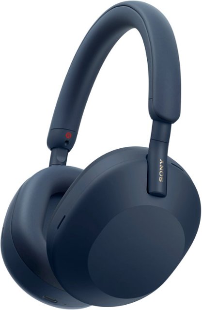 Sony - WH1000XM5 Wireless Noise-Canceling Over-the-Ear Headphones - Blue-Blue