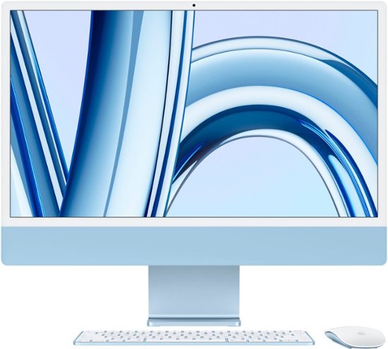 Apple - iMac 24" All-in-One - M3 chip - 8GB Memory - 512GB (Latest Model) - Blue-Apple M3-8 GB Memory-512 GB-Blue