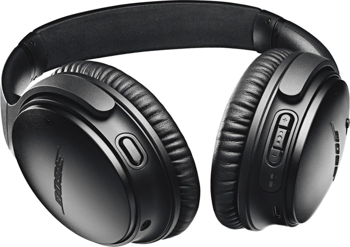 Bose - QuietComfort 35 II Wireless Noise Cancelling Over-the-Ear Headphones - Black-Black