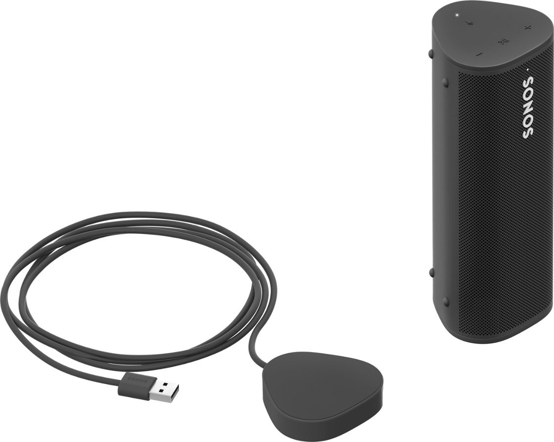 Sonos - Roam + Wireless Charger Bundle (Each) - Black-Black