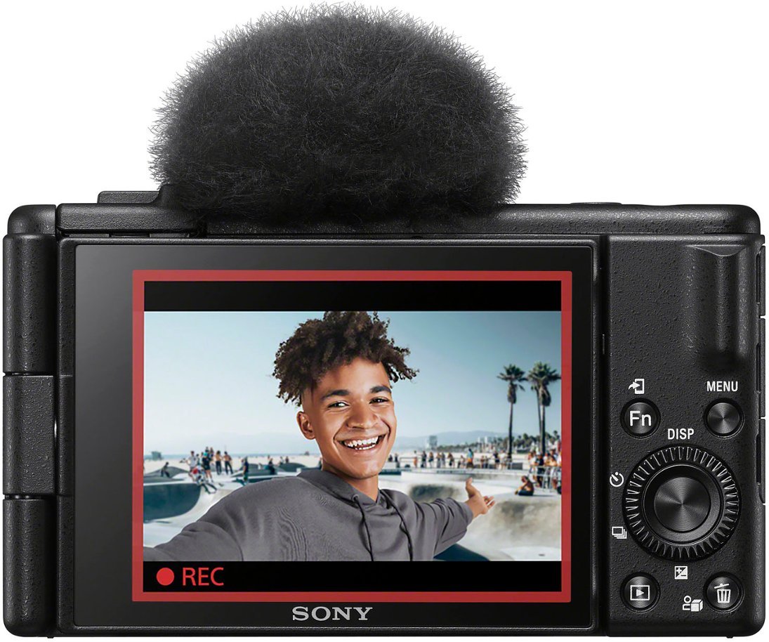 Sony - ZV-1F Vlog Camera for Content Creators and Vloggers - Black-Black