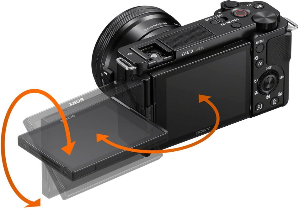 Sony - Alpha ZV-E10 Kit Mirrorless Vlog Camera with 16-50mm Lens - Black-Black