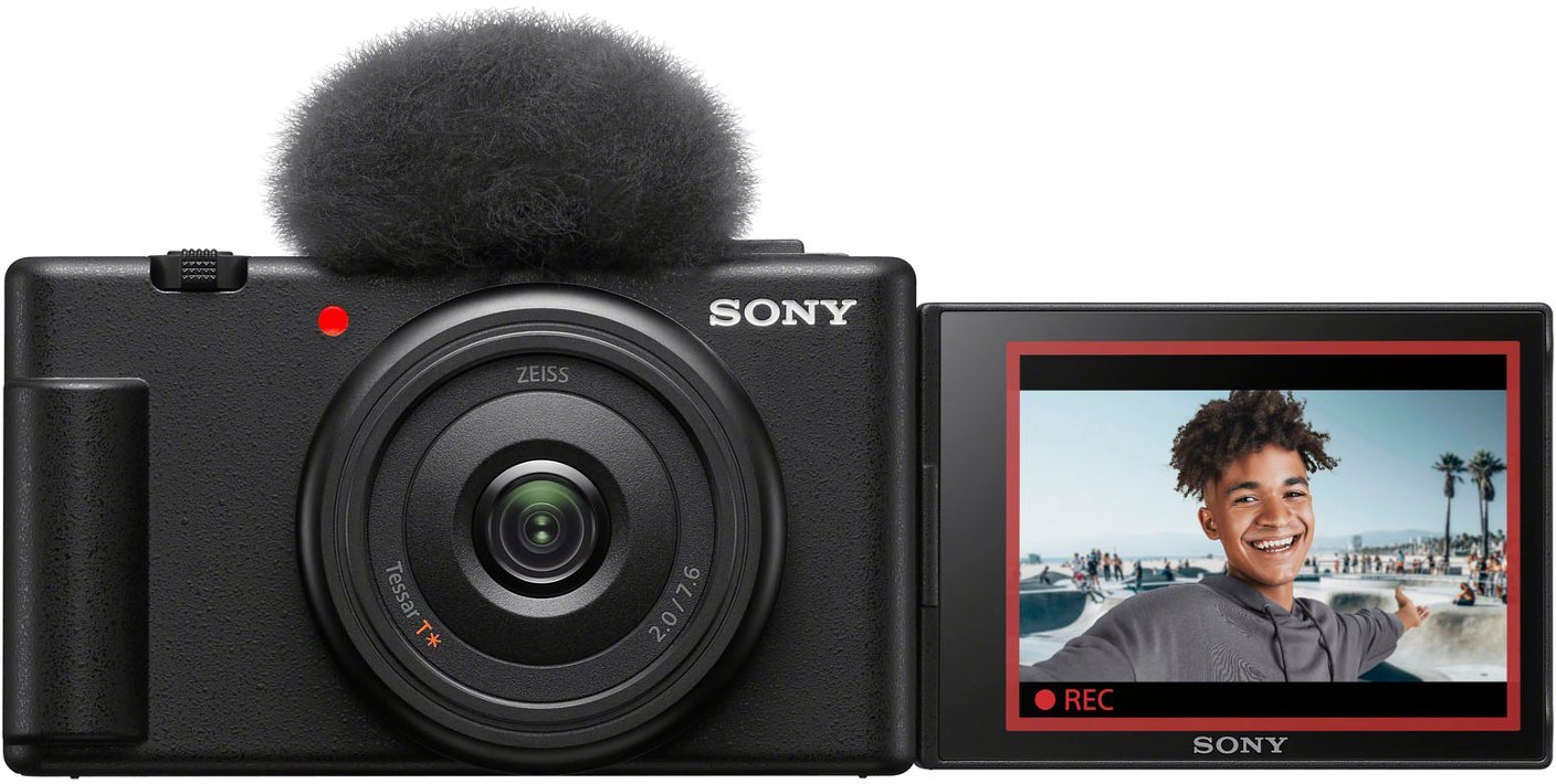 Sony - ZV-1F Vlog Camera for Content Creators and Vloggers - Black-Black