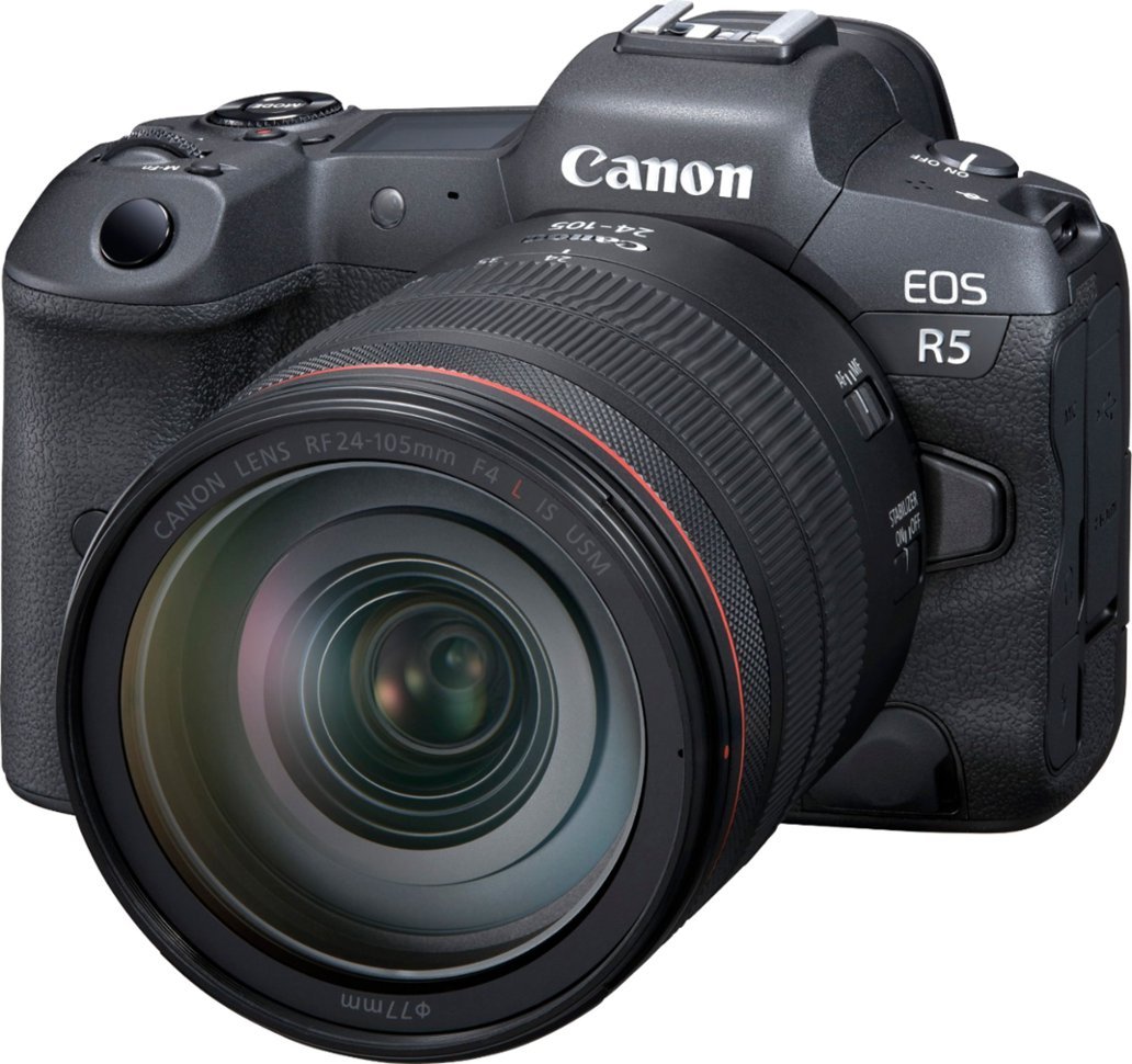 Canon - EOS R5 Mirrorless Camera with RF 24-105mm f/4L IS USM Lens - Black-Black