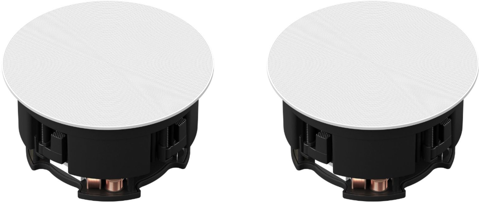 Sonos - Architectural 6-1/2" Passive 2-Way In-Ceiling Speakers (Pair) - White-White