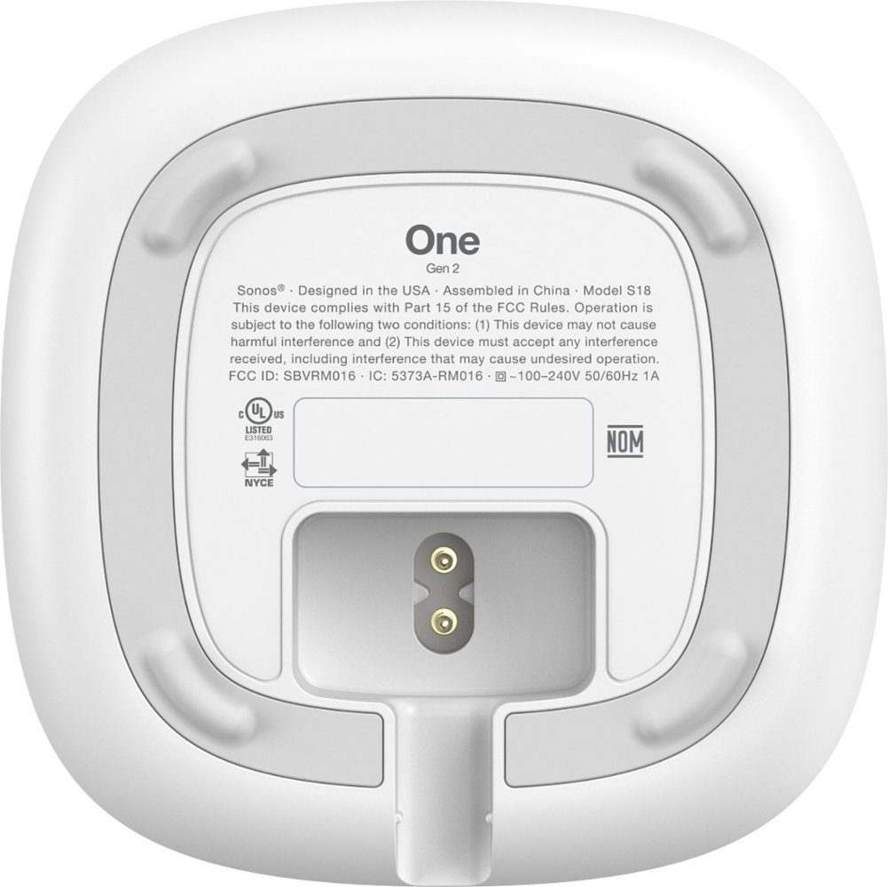 Sonos - One (Gen 2) Smart Speaker with Voice Control built-in - White-White