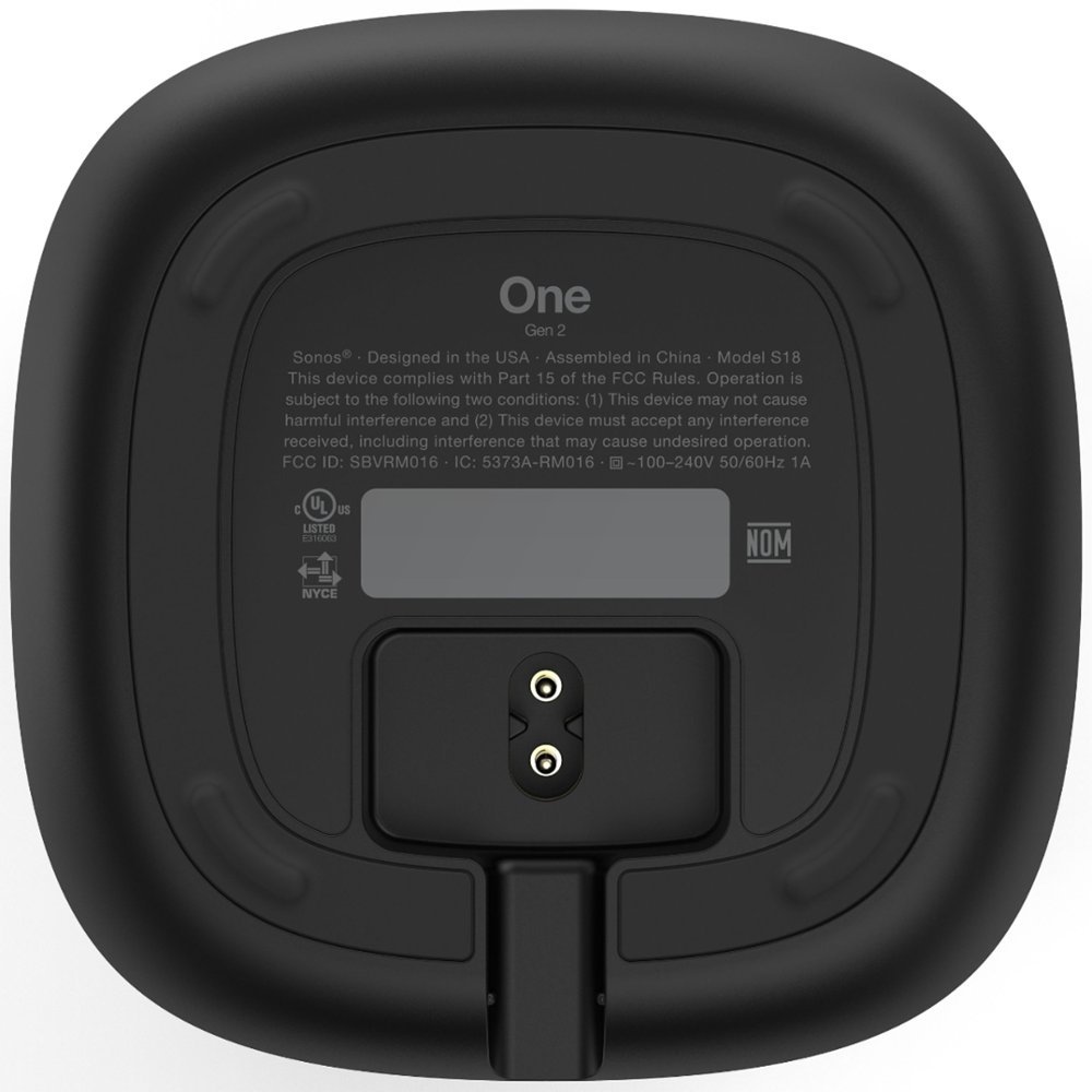 Sonos - One (Gen 2) Smart Speaker with Voice Control built-in - Black-Black