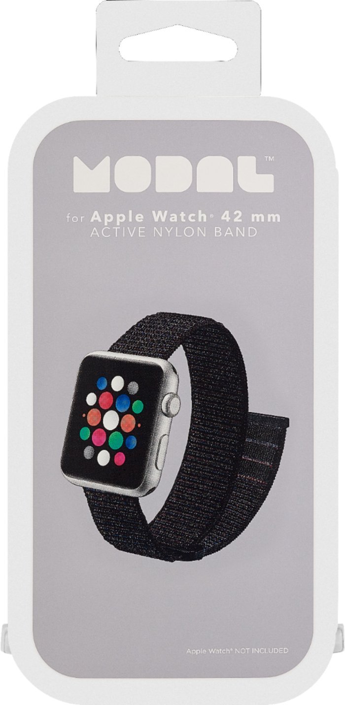 Modal™ - Active Nylon Watch Band for Apple Watch 42mm, 44mm, 45mm (Series 1-8) and Apple Watch Ultra 49mm - Black